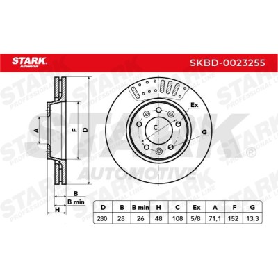 Tarcza hamulcowa Stark SKBD-0023255 SKBD-0023255 - foto 5
