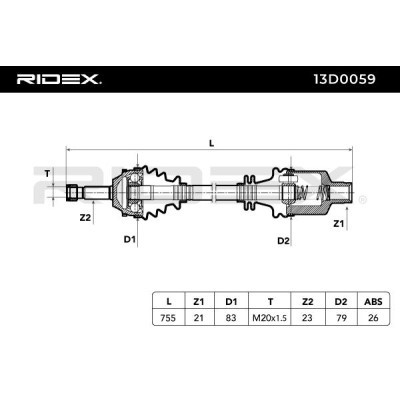 Półoś Napędowa RIDEX 13D0059 13D0059 - foto 6