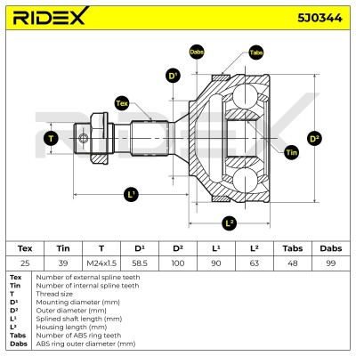 Przegub RIDEX 5J0344 5J0344 - foto 5