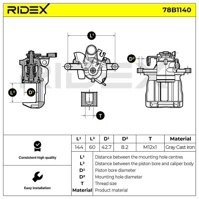 Zacisk Hamulcowy RIDEX 78B1140 78B1140 - foto 5