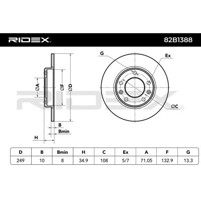 Tarcza hamulcowa RIDEX 82B1388 82B1388 - foto 5