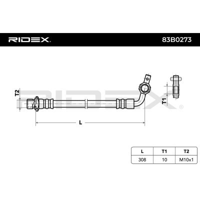 Przewód hamulcowy elast RIDEX 83B0273 83B0273 - foto 3