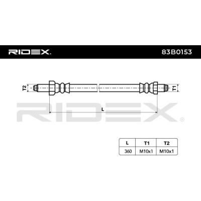 Przewód hamulcowy elast RIDEX 83B0153 83B0153 - foto 6