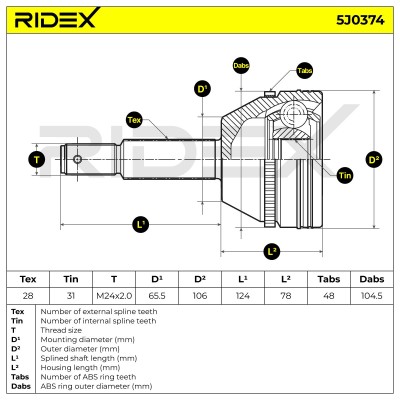 Przegub RIDEX 5J0374 5J0374 - foto 7