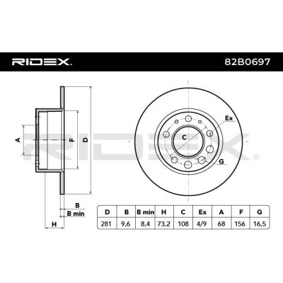 Tarcza hamulcowa RIDEX 82B0697 82B0697 - foto 3