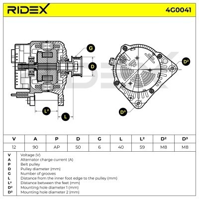 Alternator RIDEX 4G0041 4G0041 - foto 5