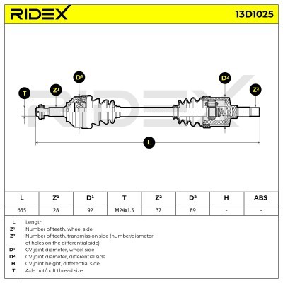 Półoś Napędowa RIDEX 13D1025 13D1025 - foto 7