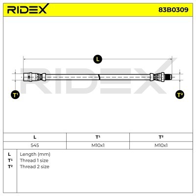 Przewód hamulcowy elast RIDEX 83B0309 83B0309 - foto 5