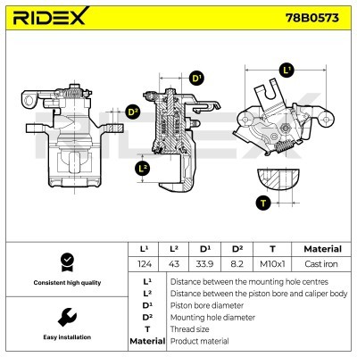 Zacisk Hamulcowy RIDEX 78B0573 78B0573 - foto 6