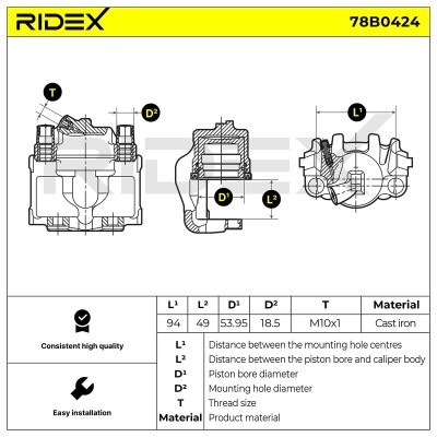 Zacisk Hamulcowy RIDEX 78B0424 78B0424 - foto 4