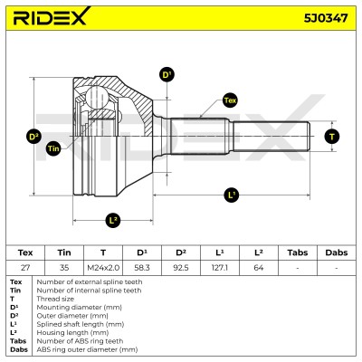 Przegub RIDEX 5J0347 5J0347 - foto 5