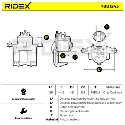 Zacisk Hamulcowy RIDEX 78B1243 78B1243 - foto 6