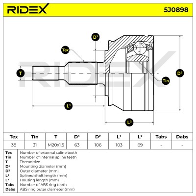 Przegub RIDEX 5J0898 5J0898 - foto 6