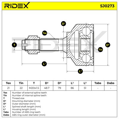 Przegub RIDEX 5J0273 5J0273 - foto 4