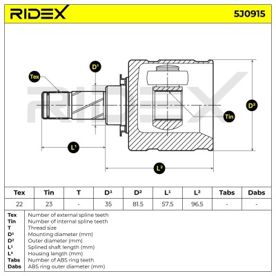 Przegub RIDEX 5J0915 5J0915 - foto 6