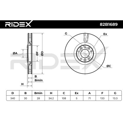 Tarcza hamulcowa RIDEX 82B1689 82B1689 - foto 7