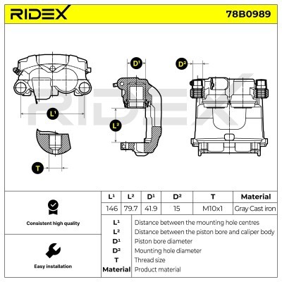 Zacisk Hamulcowy RIDEX 78B0989 78B0989 - foto 6