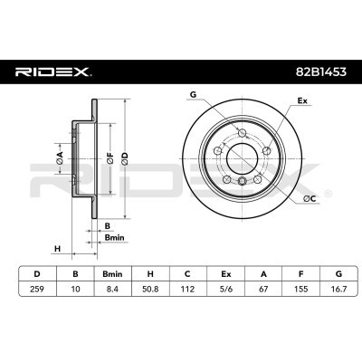 Tarcza hamulcowa RIDEX 82B1453 82B1453 - foto 5