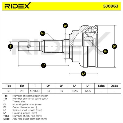 Przegub RIDEX 5J0963 5J0963 - foto 6
