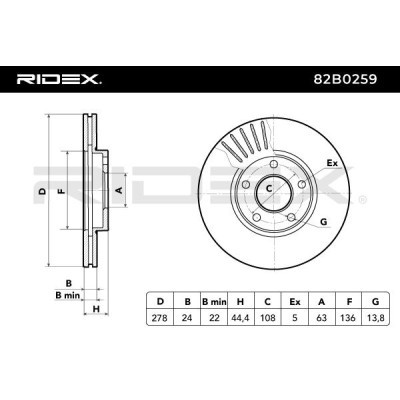 Tarcza hamulcowa RIDEX 82B0259 82B0259 - foto 5