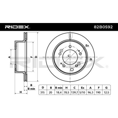 Tarcza hamulcowa RIDEX 82B0592 82B0592 - foto 6