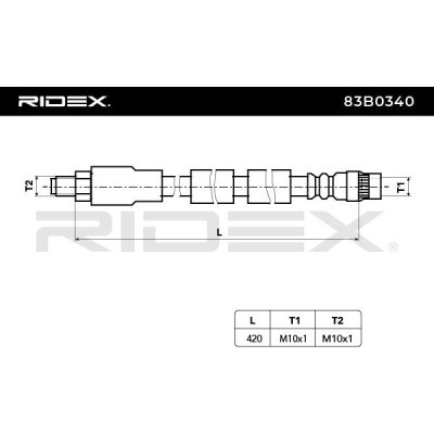 Przewód hamulcowy elast RIDEX 83B0340 83B0340 - foto 3