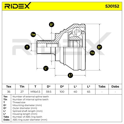 Przegub RIDEX 5J0152 5J0152 - foto 6