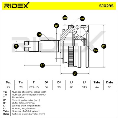 Przegub RIDEX 5J0295 5J0295 - foto 5