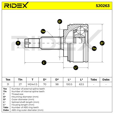 Przegub RIDEX 5J0263 5J0263 - foto 7