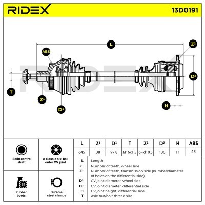 Półoś Napędowa RIDEX 13D0191 13D0191 - foto 5