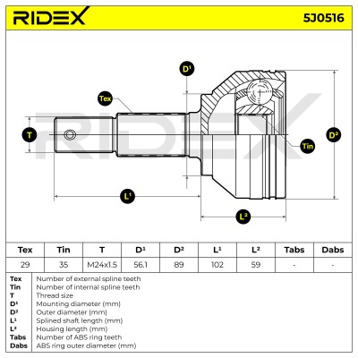 Przegub RIDEX 5J0516 5J0516 - foto 5