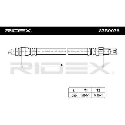 Przewód hamulcowy elast RIDEX 83B0038 83B0038 - foto 3