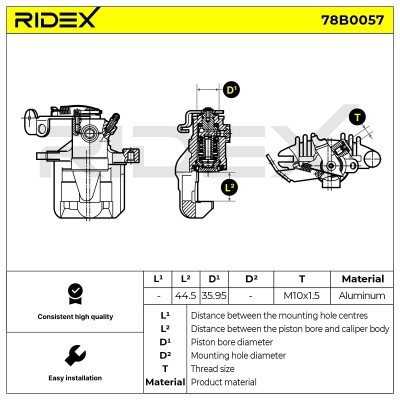 Zacisk Hamulcowy RIDEX 78B0057 78B0057 - foto 5