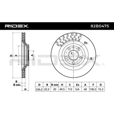 Tarcza hamulcowa RIDEX 82B0475 82B0475 - foto 3