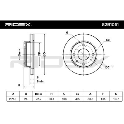 Tarcza hamulcowa RIDEX 82B1061 82B1061 - foto 8
