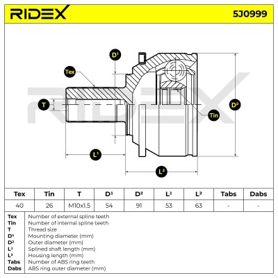 Przegub RIDEX 5J0999 5J0999 - foto 5