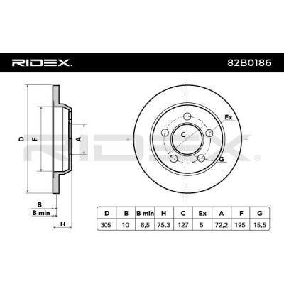 Tarcza hamulcowa RIDEX 82B0186 82B0186 - foto 4