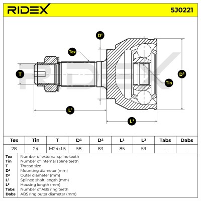 Przegub RIDEX 5J0221 5J0221 - foto 5