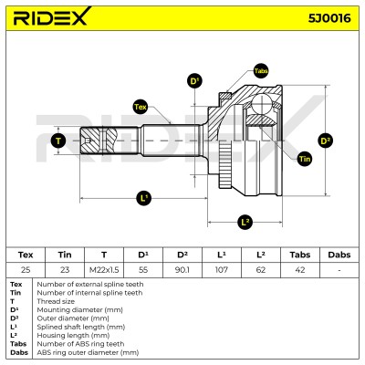 Przegub RIDEX 5J0016 5J0016 - foto 9