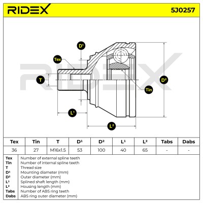 Przegub RIDEX 5J0257 5J0257 - foto 5