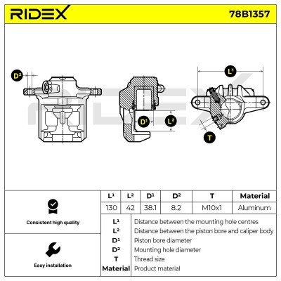 Zacisk Hamulcowy RIDEX 78B1357 78B1357 - foto 6