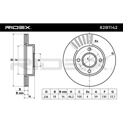 Tarcza hamulcowa RIDEX 82B1142 82B1142 - foto 3