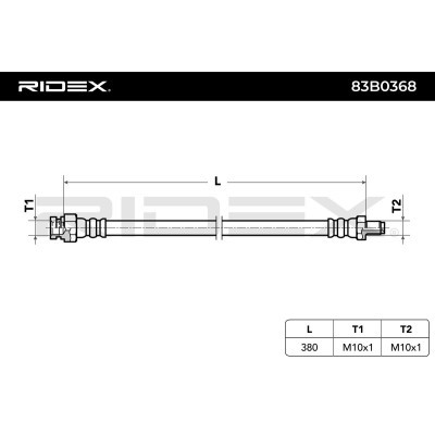 Przewód hamulcowy elast RIDEX 83B0368 83B0368 - foto 3