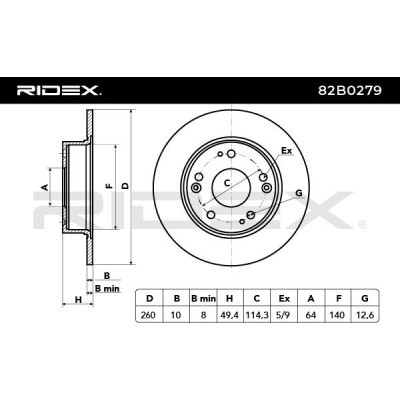Tarcza hamulcowa RIDEX 82B0279 82B0279 - foto 3