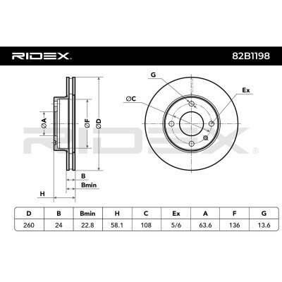 Tarcza hamulcowa RIDEX 82B1198 82B1198 - foto 6