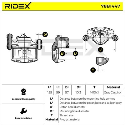 Zacisk Hamulcowy RIDEX 78B1447 78B1447 - foto 7