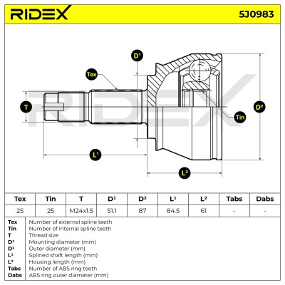 Przegub RIDEX 5J0983 5J0983 - foto 7