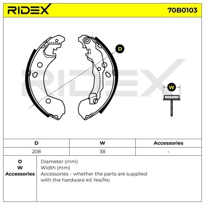 Klocki hamulcowe RIDEX 70B0103 70B0103 - foto 6