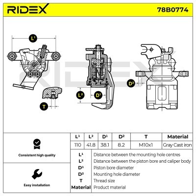 Zacisk Hamulcowy RIDEX 78B0774 78B0774 - foto 6