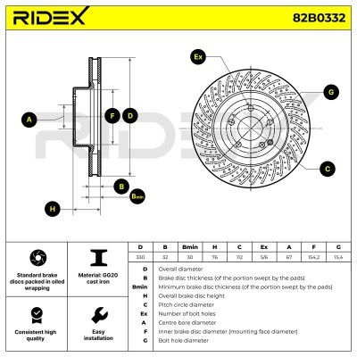 Tarcza hamulcowa RIDEX 82B0332 82B0332 - foto 5
